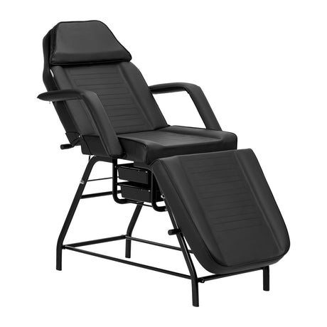 ActiveShop 557A Beauty Bed With Two Storage Trays Black - full product view at an angle on a white background