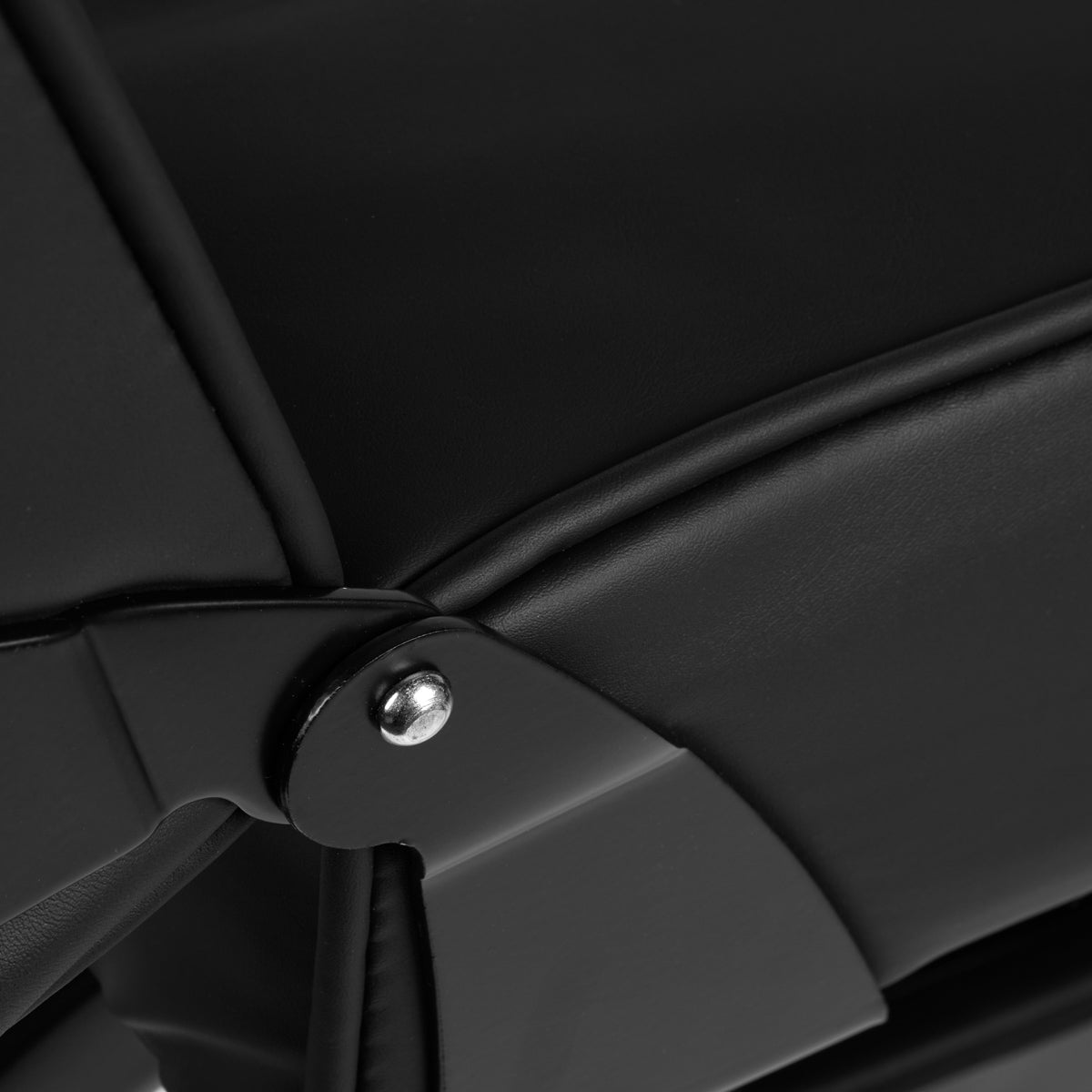 ActiveShop 557A Beauty Bed With Two Storage Trays Black - close-up of the upholstery and construction details