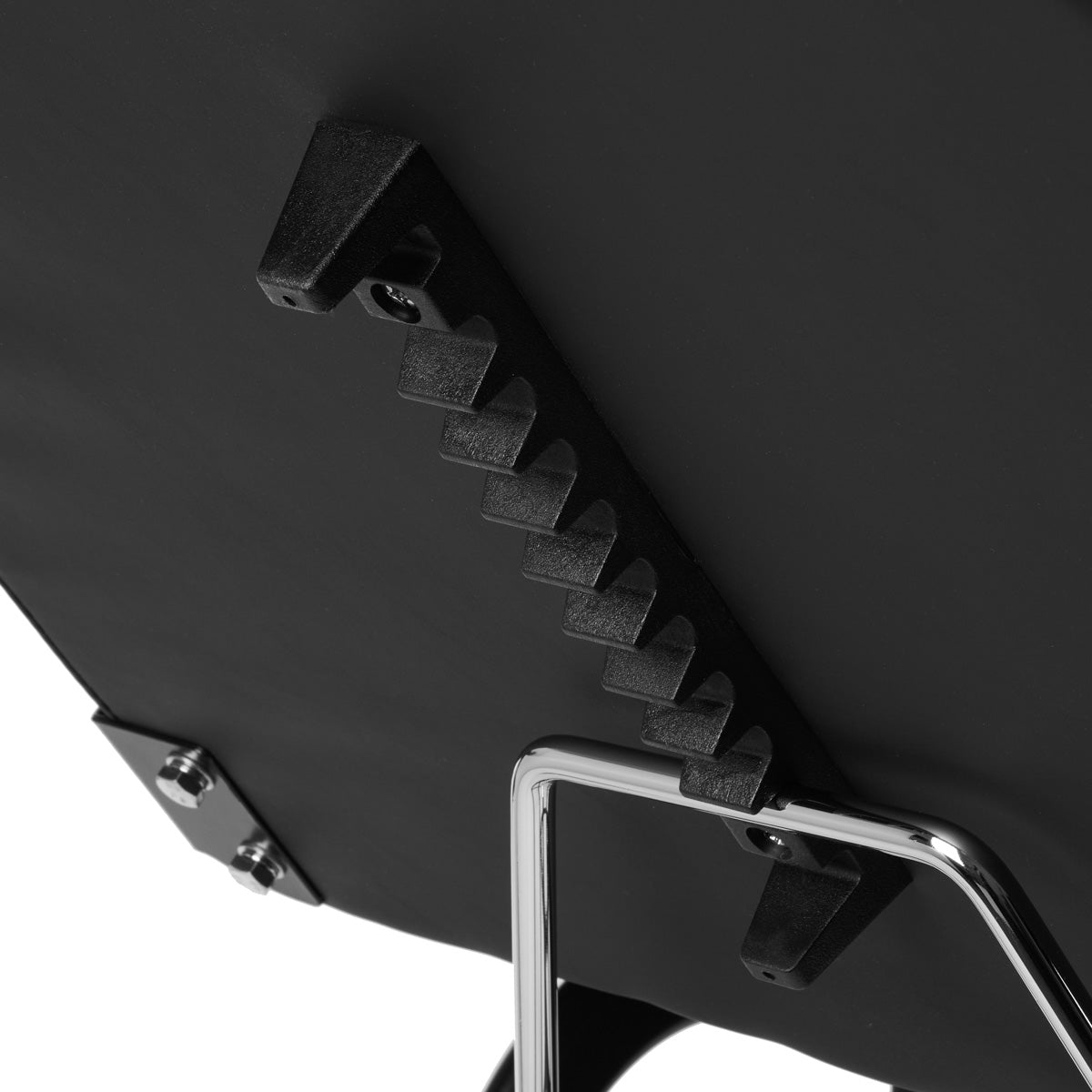 ActiveShop 557A Beauty Bed With Two Storage Trays Black - close-up of the upholstery and construction details