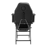 ActiveShop 557A Beauty Bed With Two Storage Trays Black - close-up showing the headrest, upholstery and adjustment controls