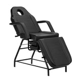 ActiveShop 557A Beauty Bed With Two Storage Trays Black - close-up showing the headrest, upholstery and adjustment controls