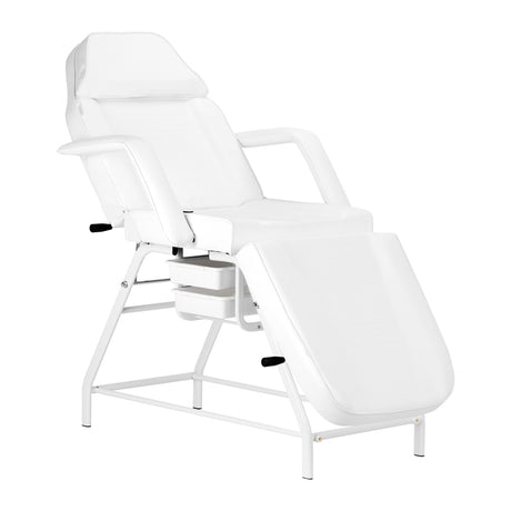 ActiveShop 557A Beauty Bed With Two Storage Trays White - full product view at an angle on a white background