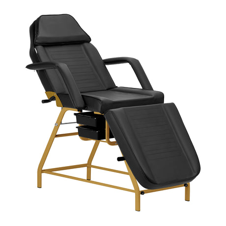 ActiveShop 557G Beauty Bed With Two Storage Trays Black - full product view at an angle on a white background