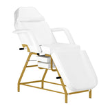 ActiveShop 557G Beauty Bed With Two Storage Trays White - full product view at an angle on a white background