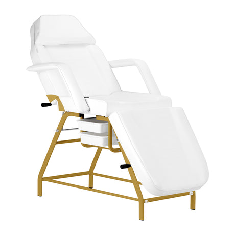 ActiveShop 557G Beauty Bed With Two Storage Trays White - full product view at an angle on a white background
