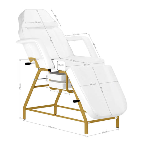 ActiveShop 557G Beauty Bed With Two Storage Trays White - full product view on a white background