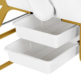 ActiveShop 557G Beauty Bed With Two Storage Trays White - displayed in a professional treatment-room setting