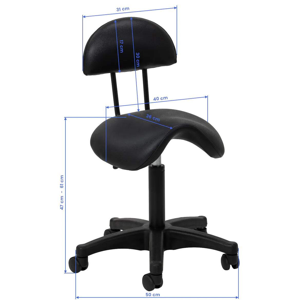 ActiveShop 6001 Beauty Chair Black - close-up of the upholstery and adjustment details