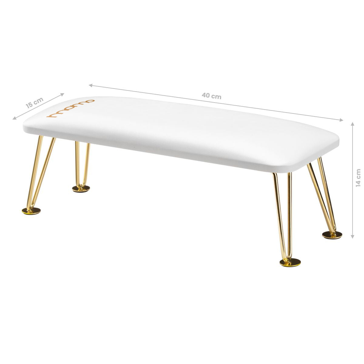 ActiveShop 6M Manicure Hand Rest Gold & White - isolated on a white background