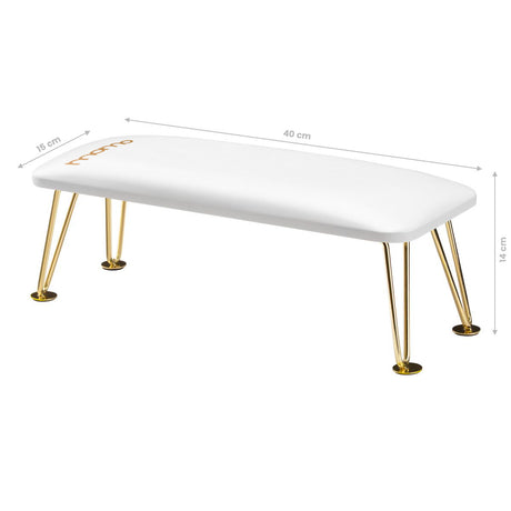 ActiveShop 6M Manicure Hand Rest Gold & White - isolated on a white background