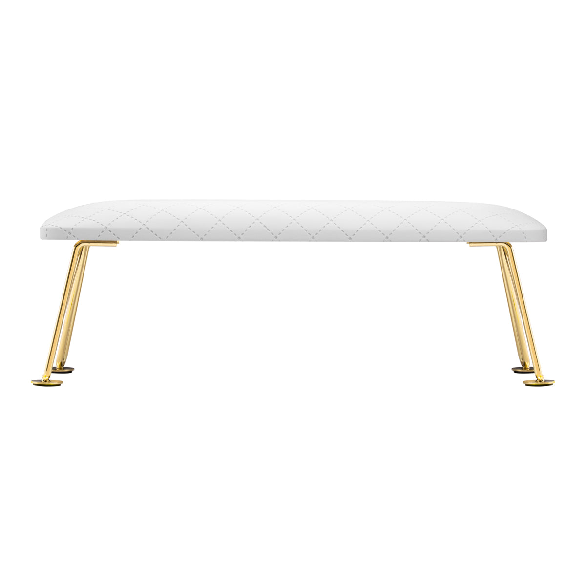 ActiveShop 6M Quilted Manicure Hand Rest Gold & White - isolated on a white background