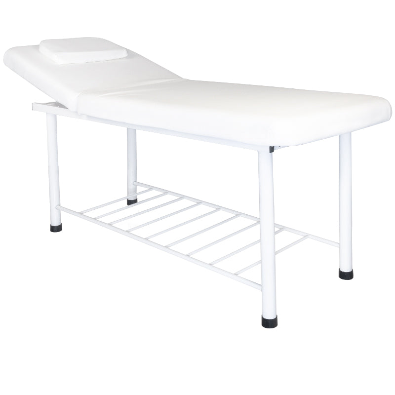 ActiveShop 812 Basic Folded Massage Bed White - full product view at an angle on a white background