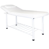 ActiveShop 812 Basic Folded Massage Bed White - full product view at an angle on a white background