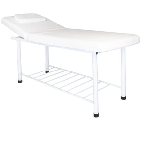 ActiveShop 812 Basic Folded Massage Bed White - full product view at an angle on a white background