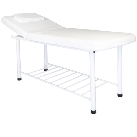 ActiveShop 812 Basic Folded Massage Bed White - full product view at an angle on a white background