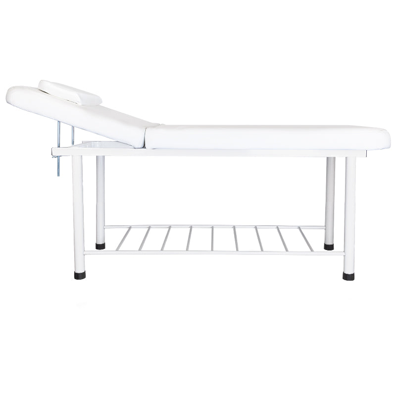 ActiveShop 812 Basic Folded Massage Bed White - full product view on a white background