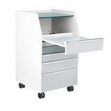 ActiveShop 984 Podiatry Trolley Grey - front view showing the storage and construction details