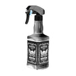ActiveShop A-10 Whiskey-Style Hairdressing Spray Bottle Chrome 500ml - round salon spray bottle and printed design on a white background