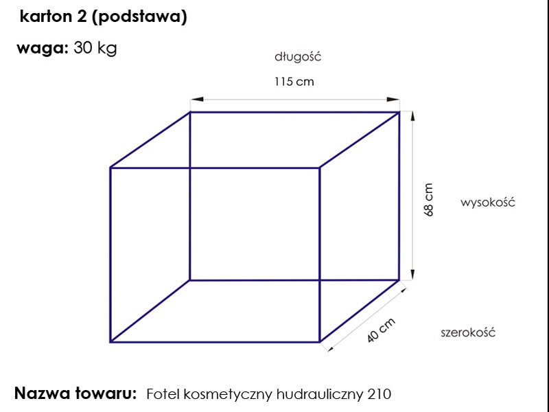 ActiveShop A-210 Hydraulic Beauty Bed Grey - dimensions and measurements shown