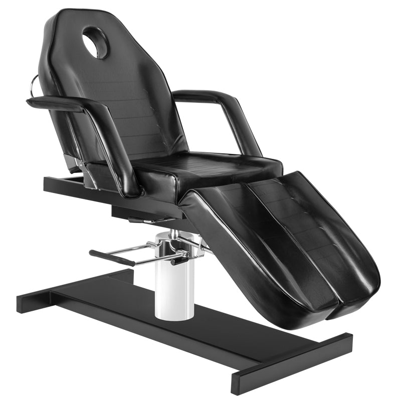 ActiveShop A-210C Hydraulic Pedicure Bed Black - close-up of the upholstery and adjustment details