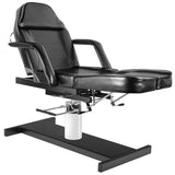 ActiveShop A-210C Hydraulic Pedicure Bed Black - close-up of the upholstery and adjustment details
