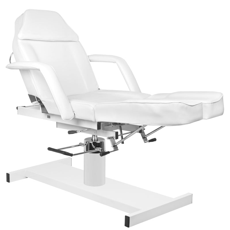 ActiveShop A-210C Hydraulic Pedicure Bed White - close-up of the upholstery and adjustment details