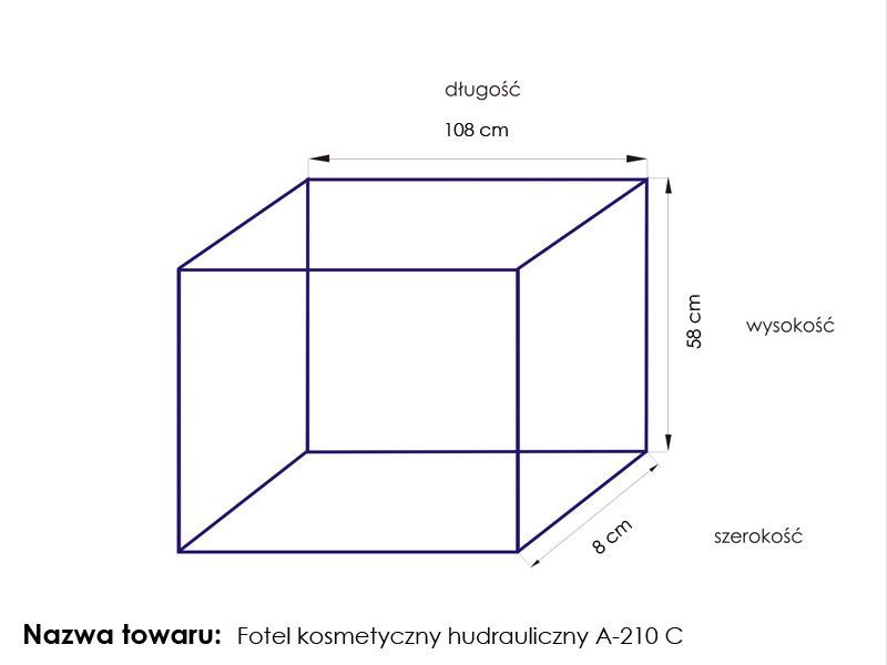 ActiveShop A-210C Hydraulic Pedicure Chair Grey - dimensions and measurements shown