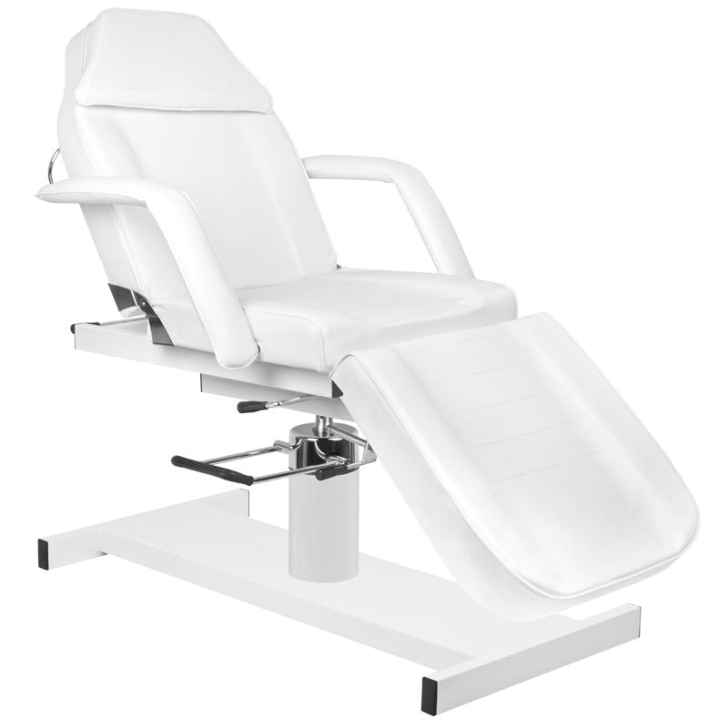 ActiveShop A-210D Hydraulic Beauty Bed With Tilt Adjustment White - full product view on a white background