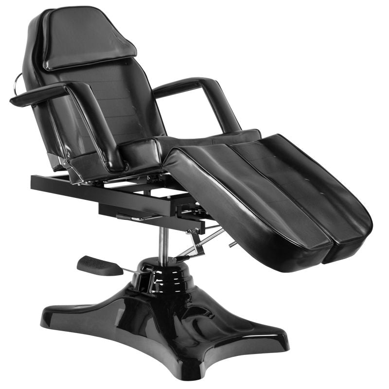 ActiveShop A-234C Hydraulic Pedicure Bed Black - full product view at an angle on a white background