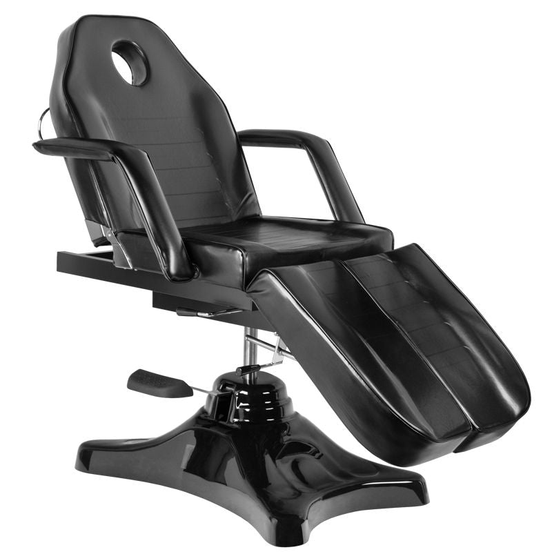 ActiveShop A-234C Hydraulic Pedicure Bed Black - close-up of the upholstery and adjustment details