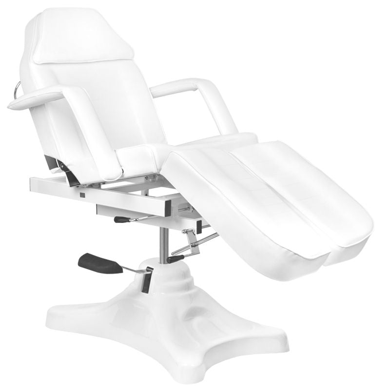 ActiveShop A-234C Hydraulic Pedicure Bed White - full product view at an angle on a white background