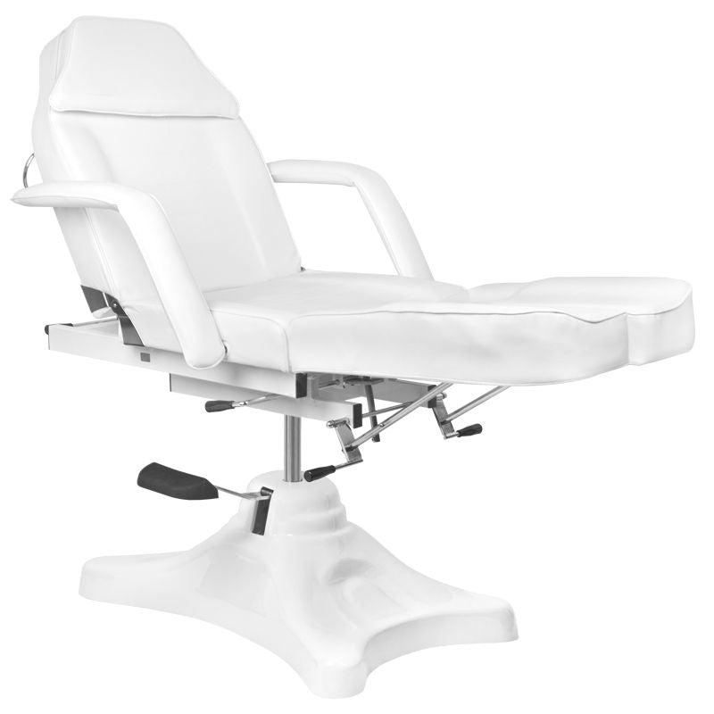 ActiveShop A-234C Hydraulic Pedicure Bed White - close-up of the upholstery and adjustment details