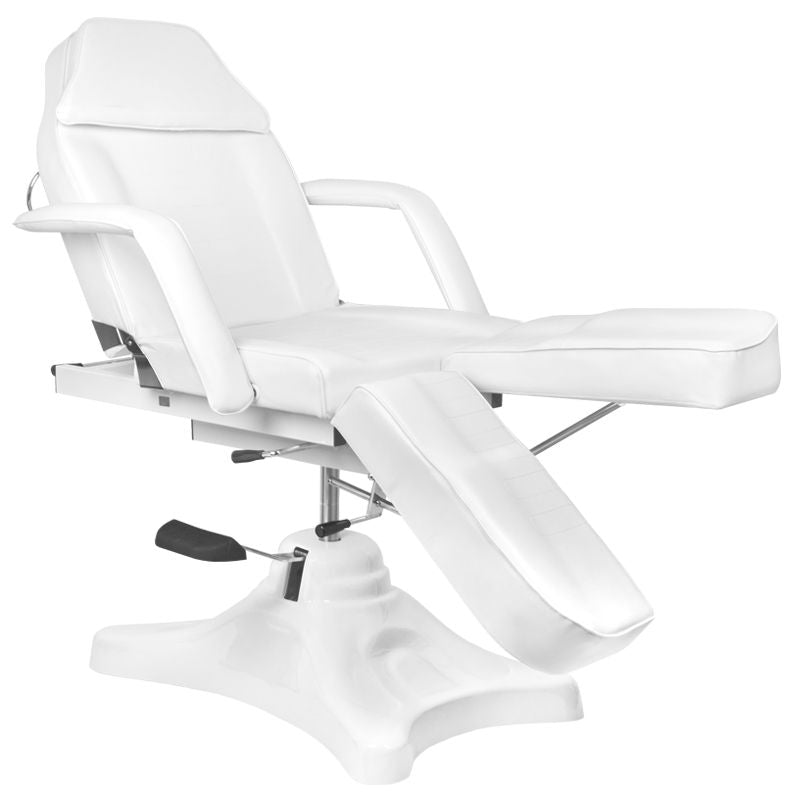 ActiveShop A-234C Hydraulic Pedicure Bed White - close-up of the upholstery and adjustment details