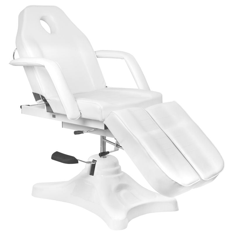 ActiveShop A-234C Hydraulic Pedicure Bed White - close-up of the upholstery and adjustment details