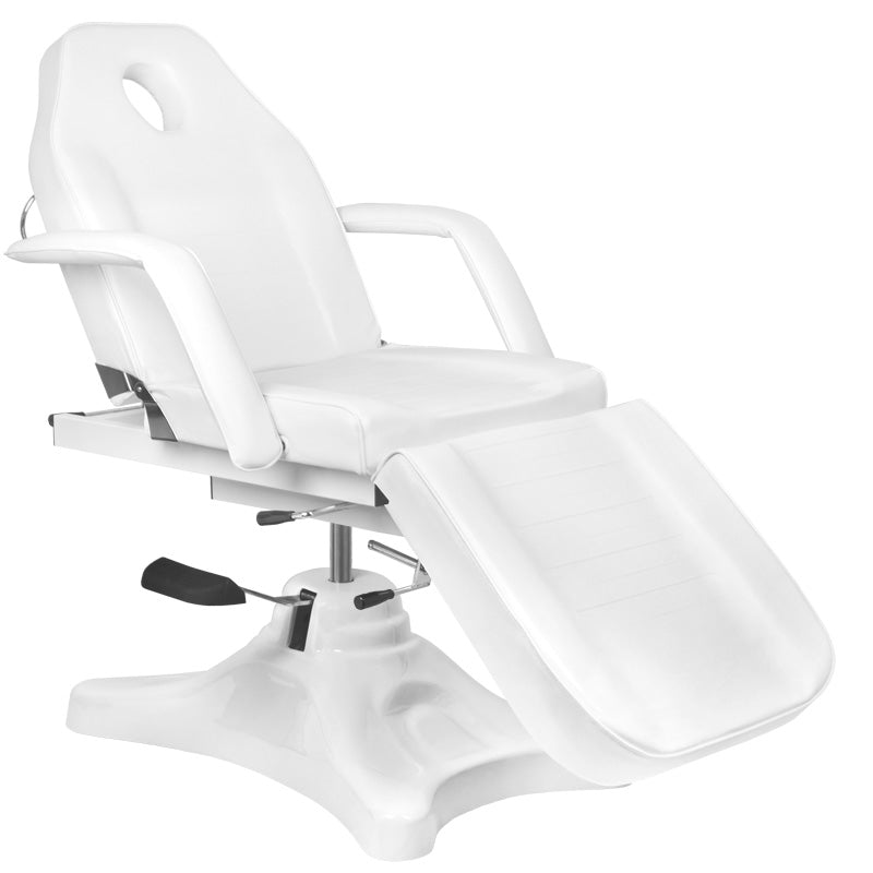 ActiveShop A-234D Hydraulic Beauty Bed With Tilt Adjustment White - full product view on a white background