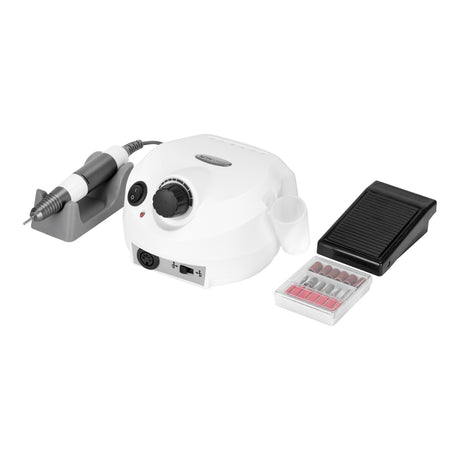 ActiveShop Activ Power Nail Drill J202 White 65W - nail drill with handpiece and accessories on a white background