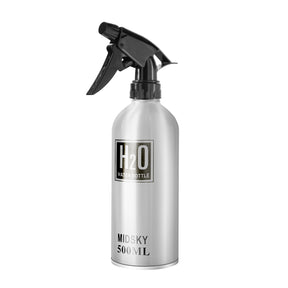 ActiveShop Aluminium Hairdressing Spray Bottle 400ml - round salon spray bottle and printed design on a white background