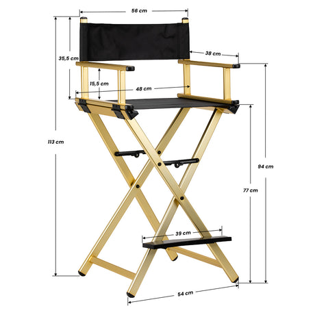 ActiveShop Aluminium Makeup Chair Gold - full product view on a white background
