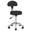 ActiveShop AM-304 Beauty Chair Black & Silver - full product view at an angle on a white background