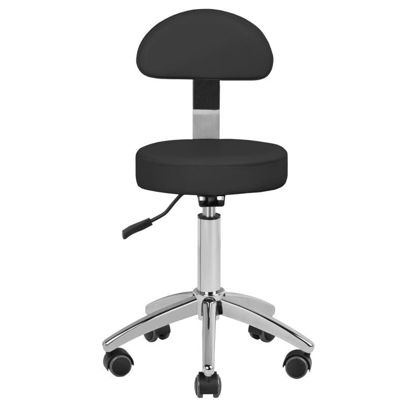 ActiveShop AM-304 Beauty Chair Black & Silver - full product view on a white background