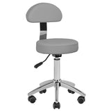 ActiveShop AM-304 Beauty Chair Grey & Silver - full product view at an angle on a white background