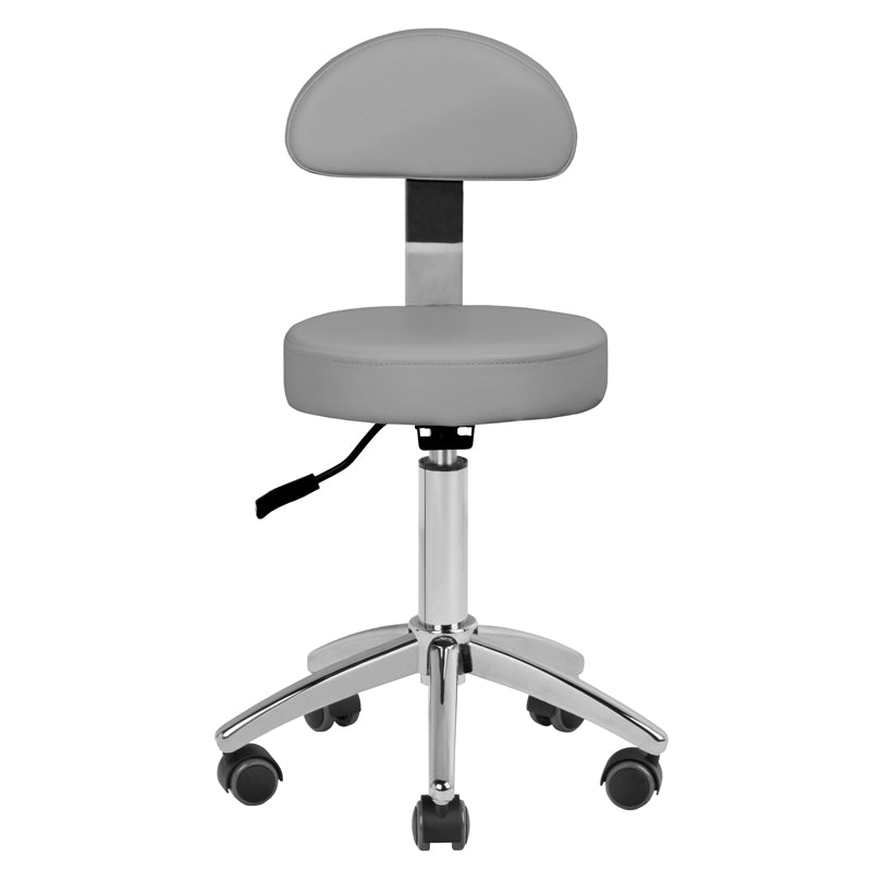 ActiveShop AM-304 Beauty Chair Grey & Silver - full product view on a white background