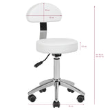 ActiveShop AM-304 Beauty Chair White & Silver - full product view on a white background