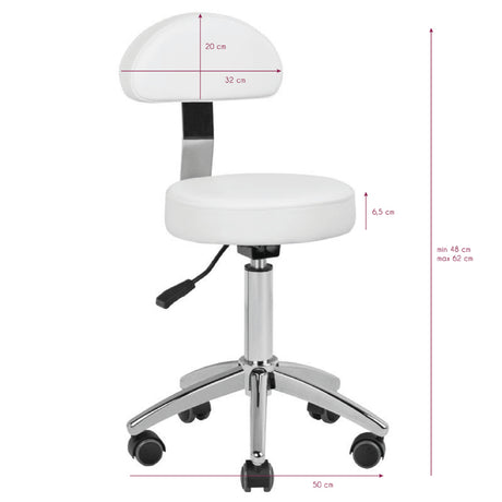 ActiveShop AM-304 Beauty Chair White & Silver - full product view on a white background