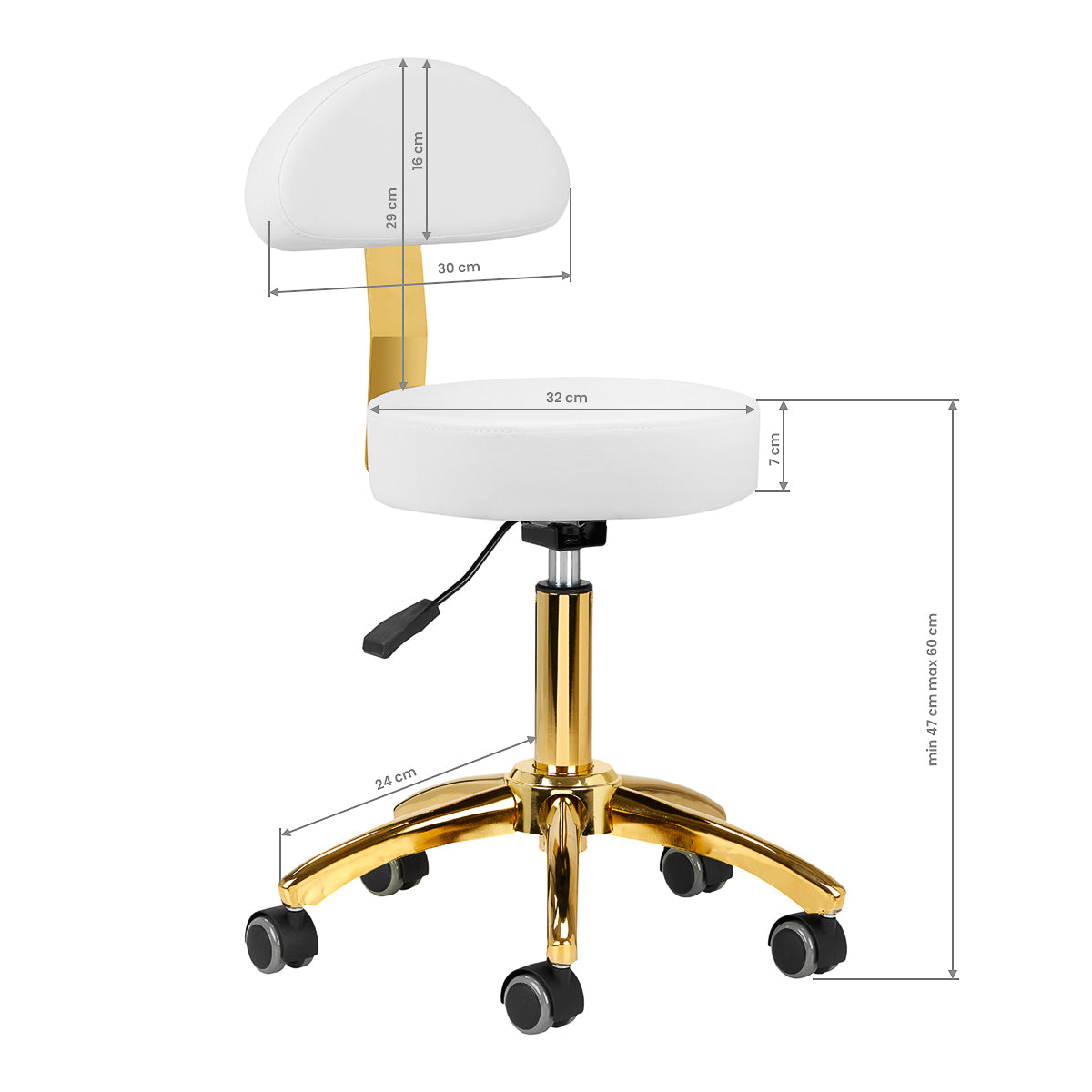 ActiveShop AM-304G Beauty Chair White - full product view on a white background