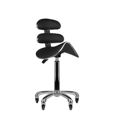 ActiveShop AM-880 Height-Adjustable Beauty Chair Black - full product view at an angle on a white background