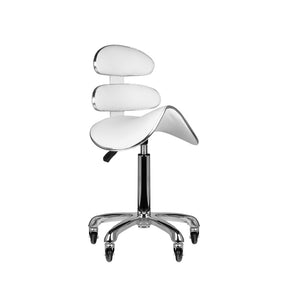 ActiveShop AM-880 Height-Adjustable Beauty Chair White - full product view at an angle on a white background