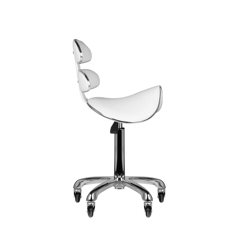ActiveShop AM-880 Height-Adjustable Beauty Chair White - full product view on a white background