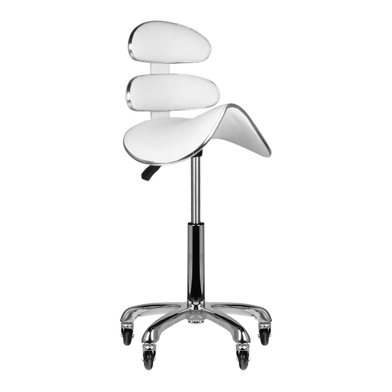 ActiveShop AM-880 Height-Adjustable Beauty Chair White - close-up of the upholstery and adjustment details