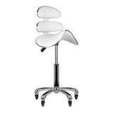 ActiveShop AM-880 Height-Adjustable Beauty Chair White - close-up of the upholstery and adjustment details